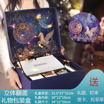 Tatanice gift box empty box new year's gift valentine's day birthday gift box gift packaging box companion gift box blue three-dimensional