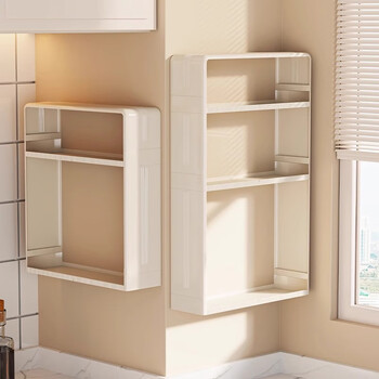 Fan lilin kitchen multi-functional storage rack spice rack no punching wall-mounted salt seasoning jar storage box onion ginger garlic storage box extra height two layers without drawers