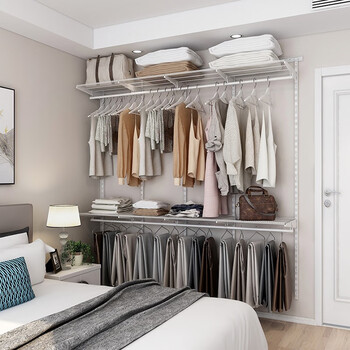 Midas 2.1 meter wide open metal closet customized simple wardrobe small apartment walk-in closet storage 2.1 wide wardrobe plan-1 (installation included)