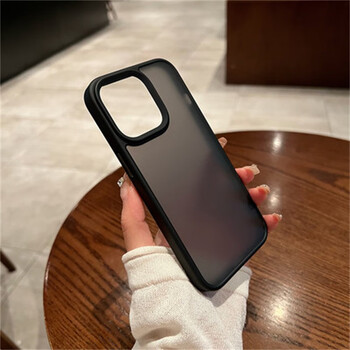 Yuning skin-feel matte black translucent suitable for 17promax protective case new apple 14promax mobile phone case high-end all-inclusive anti-fall and anti-fingerprint black high-end texture, matte translucent iphone14 promax