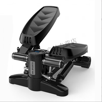 Ouston household mini hydraulic stepper fitness equipment with tension rope indoor leg training stepper black