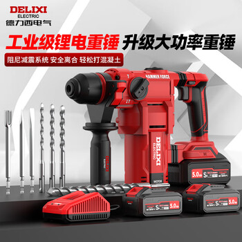 Delixi electric delixi lithium electric hammer rechargeable electric hammer electric pick impact drill concrete industrial grade impact drill