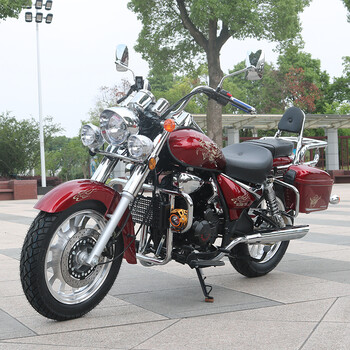 Storm prince motorcycle prince heavy duty motorcycle can be licensed 200 long distance rider motorcycle boulevard glider retro street car rebel bright red brand new 200 air cooled + disc brake + side bags + 15 upgrades