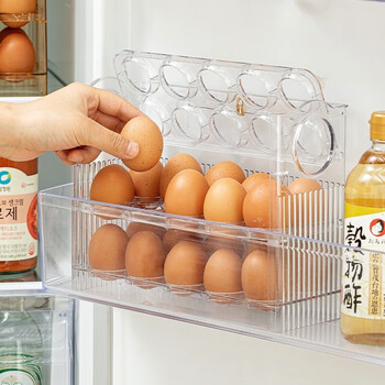 Home katei story japanese egg storage box refrigerator side door special egg box refrigerator crisper kitchen egg tray egg rack egg storage box transparent *1 piece