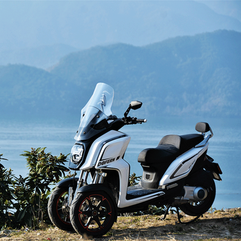Dofern battery car industry dofern f1-300 inverted three-wheel pedal men's and women's power-assisted transportation fuel motorcycle can be registered galaxy white flagship version