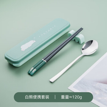 Kemanduo portable tableware set, travel assembly box, student and children carry-on set with them at work, chopsticks and spoon set kb1859 sleepy bear portable set 2-piece set