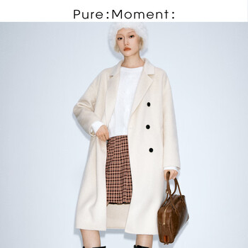 Pure moment shopping mall same style 24 autumn and winter new off-white wool camel hair coat coat off-white 499a170563 s