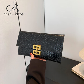 Casa-kups women's bag soft leather stylish large capacity clutch bag simple women's small bag 2025 spring and summer new trend black