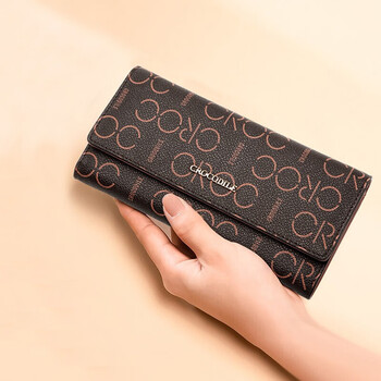 Crocodile shirt new year's gift letter printed long wallet women's multi-card bag ticket holder girl's birthday gift to girlfriend
