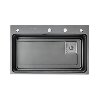 Higold higold sink 920267f angus glass sand + matte black kitchen large single-slot vegetable basin sink 920267-750*470*225mm