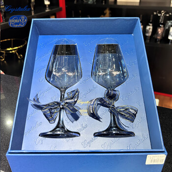 Bohemia crystal czech imported high-end crystal red wine glass wedding gift high-end gift box wedding gift goblet wine glass 450ml sandra aqua color body pairing gift box
