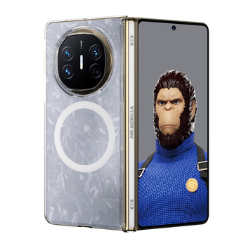 99% new mr. blue ape is suitable for huawei matex6 mobile phone case, transparent and simple center column protective case, folding screen magnetic anti-fall protective case