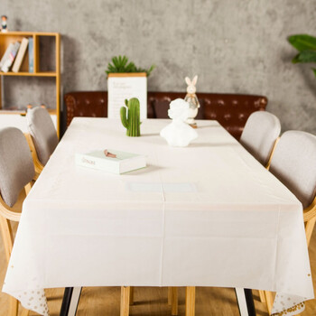 Monkey dafu disposable tablecloth plastic peva printed birthday party christmas tablecloth thickened plastic rectangular gold dot 137*274cm 1 piece