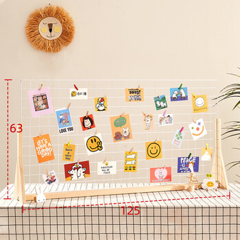 Sailotou kindergarten works display rack grid display rack foldable kindergarten art area works desktop display rack width 125 height 63+20 wooden clips