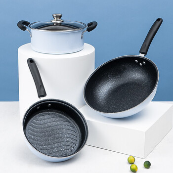 Debo debo pot set non-stick three-piece non-stick wok frying pan soup pot set dep-796