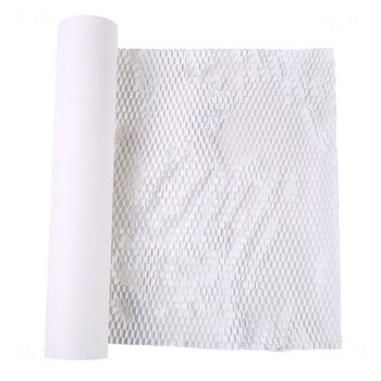Packaging material extra large roll honeycomb paper packaging wrapping paper mesh kraft paper mesh bouquet flower gift box buffer material free white free 50cm*500 meters/roll