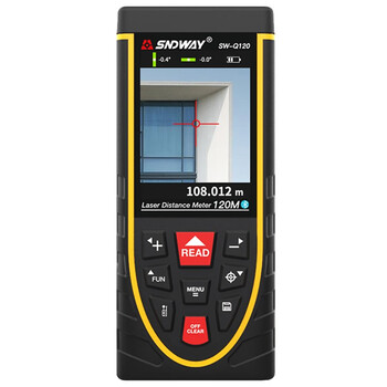 Sndway distance meter industrial color screen laser distance measuring instrument indoor and outdoor infrared electronic ruler 120m sw-q120 lithium battery voice bluetooth