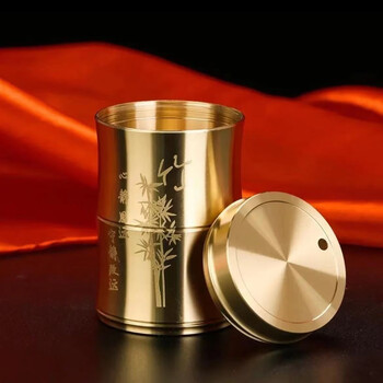 Pure brass toothpick holder customized logo advertising restaurant hotel special hotel custom-made high-end commercial toothpick box bamboo pattern toothpick holder