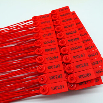 Disposable plastic seal logistics tie truck seal container coal truck seal bundle with lead seal extra long 42cm long 100 strips code