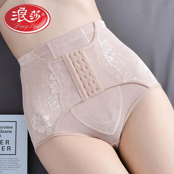 Langsha high-waist tummy-control underwear for women, waist-cinching artifact, tummy-shrinking, powerful shaping pants, butt-lifting, shaping pants, spring and summer, skin color single piece, mid-waist double tummy-controlling 3xl, suitable for 145-165 pounds