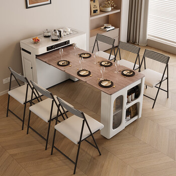 Yupin haoting slate island table sideboard integrated small household retractable folding mobile multi-function bar guide inverted dining table market version island table no tea making