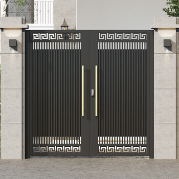 Jin fushun aluminum alloy courtyard door, new chinese-style villa electric door, rural self-built house, wrought iron courtyard door, community garden door, aluminum alloy material/style 1