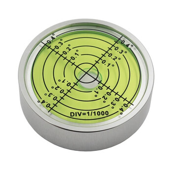 Haccury 3-point high-precision metal circular level universal bubble water leveling meter with mounting holes at the bottom green water level bubble green water