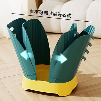 Guan luoshi adjustable trash can household extended kitchen bag garbage bag living room shed-off universal folding wastebasket size indoor yellow green double set 1 pack