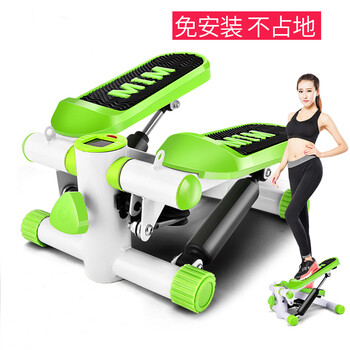 Burning ice step machine, walking machine, installation-free female silent hydraulic pedal machine, led screen display, home fitness training equipment, green standard version without drawstrings and mats