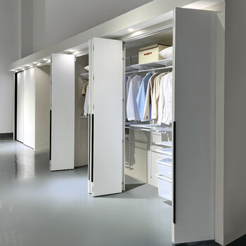 Midas metal wardrobe folding door, custom-made cloakroom sliding door, telescopic door, custom-made enf grade european pine board, multi-color optional丨980 yuan/