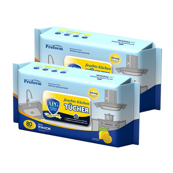 Plum kitchen wipes to remove oil stains, increase and thicken household cleaning wipes, kitchen paper, 80 sheets, imported from germany, 1 layer, 80 sheets*2 pack