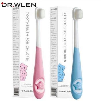 British dr.wlen diwang children's toothbrush 1-2-3-6 years old infant baby blue pink ten thousand soft hair care cleaning milk toothbrush