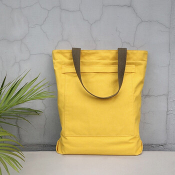 Douban doupin classic canvas bag-lemon yellow large capacity casual simple shoulder bag handbag unisex