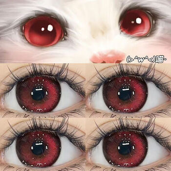 Ovolook red color contact lenses half-year disposable cos film grumpy tomato blood weeping rose smart gradient stunning charming size diameter ovo blood weeping rose / 14.5mm half year disposable / gift box 0 degree