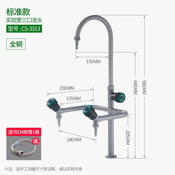 Cungsa cungsa copper higher education spray laboratory faucet double-port laboratory water nozzle triple three-port school hospital dedicated cs-3313