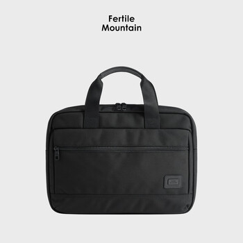 Liangshan briefcase men's laptop bag simple business casual commuter bag ballistic nylon men's handbag black without shoulder strap 14 inches