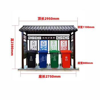 Outdoor garbage classification kiosk custom antique garbage classification collection kiosk garbage classification recycling station publicity board manufacturer style one (excluding trash can)