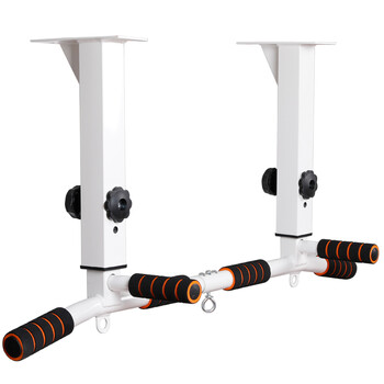 Steel pull-up device home horizontal bar indoor wall hanging thickened punched boom hanging top fixed fitness single bar wall ceiling style white