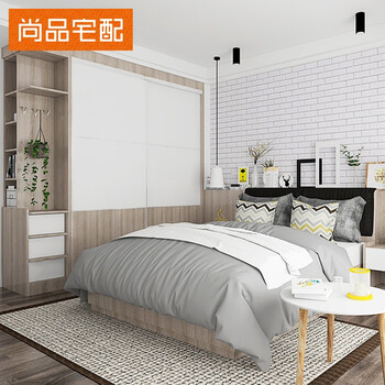 Shangpin home furnishing customized overall wardrobe customized two-door wardrobe and cloakroom for bedroom customized whole house furniture prepayment (non-commodity price)