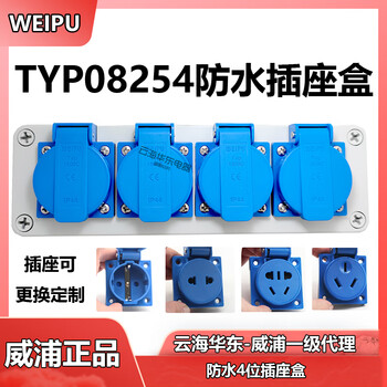 Typ1609c 160801typ08254 waterproof multifunctional machine tool 3-position industrial socket box 08114