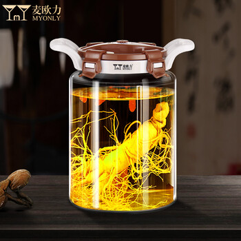 Myonly wine glass bottle with faucet, wine jar, wine jar, high-end thickened wine jar, sealed medicinal wine bottle, 16 catties, no faucet, no frame, 8l