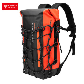 Motowolf motorcycle waterproof backpack helmet bag full helmet motorcycle riding motorcycle rainproof large capacity rider bag orange