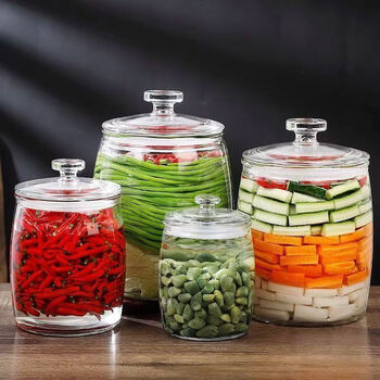 The initial idea of pickling jars, sealed jars, pickling glass jars, thickened lidded food-grade pickles, pickles, and garlic for home use (today's huge deal will end soon) only 85 4.5 pounds left, durable / pickle preservation jar
