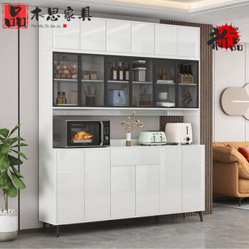 Pinmusi 2026 new solid wood sideboard living room storage cabinet tea cabinet multi-functional storage wine cabinet cabinet white 80 long thickened back panel free installation