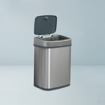 Netease's exclusive smart sensor trash can, stainless steel shell, 0.15 second fast sensing, silencer opening and closing, silver gray