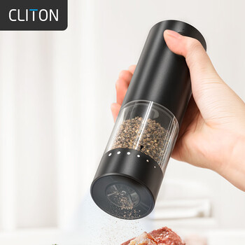 Cliton electric pepper grinder external gear rechargeable household peppercorn sea salt grinder kitchen pepper grinding bottle