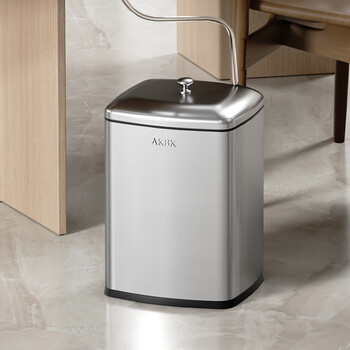 Akbk stainless steel trash can tea dregs bucket tea filter bucket tea bucket wastewater bucket tea bucket with lid dry and wet separation bucket light luxury stainless steel tea bucket sand steel silver 12l