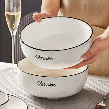 Shangxingzhi is a rice bowl, plate, dish, nordic simple bowl, plate, tableware, ceramic household underglaze color noodle bowl, soup bowl, soup plate, chopsticks, 6-inch noodle bowl, 1 pack