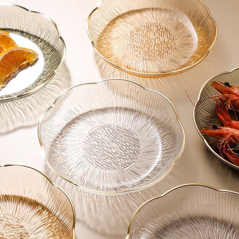 Yijuke 4-piece set of bone spit dishes, fruit plates, snack plates, small plates, household storage plates, dried fruit plates, small plates