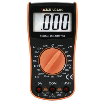 Victory instrument (victor) multimeter high-precision digital multimeter multi-function electrician meter voltage resistance ammeter overload protection vc830l dc microamp millivolt test 3 and a half digits